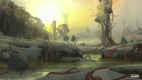 Concept art of SIVA plague spreading across the Plaguelands