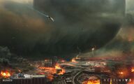 Concept art of the City during the Cabal assault